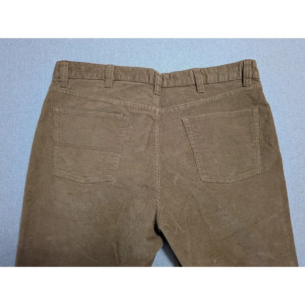 L.L.Bean Men's Brown Corduroy Pants 38x34 Standard Fit Stretch Cotton Academia